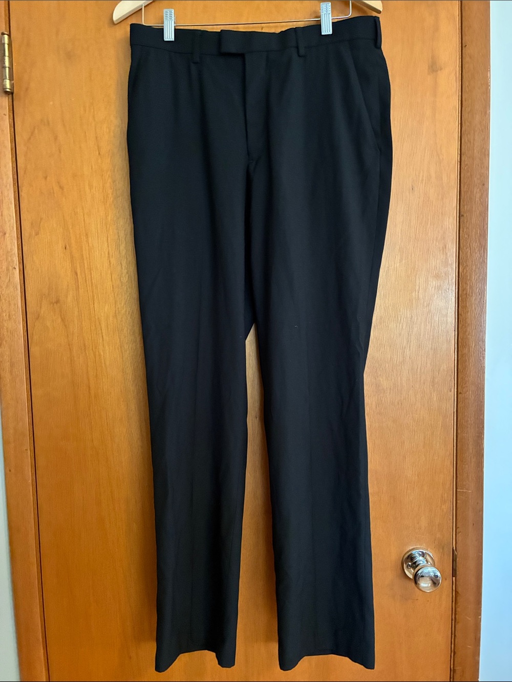 Slim Straight Black Dress Pants for Men